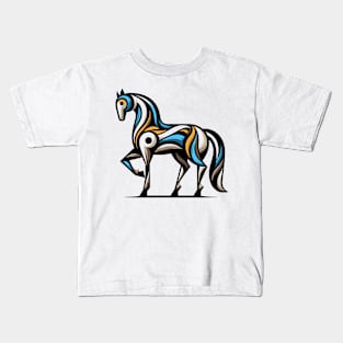 Horse illustration. Illustration of a horse in cubism style Kids T-Shirt